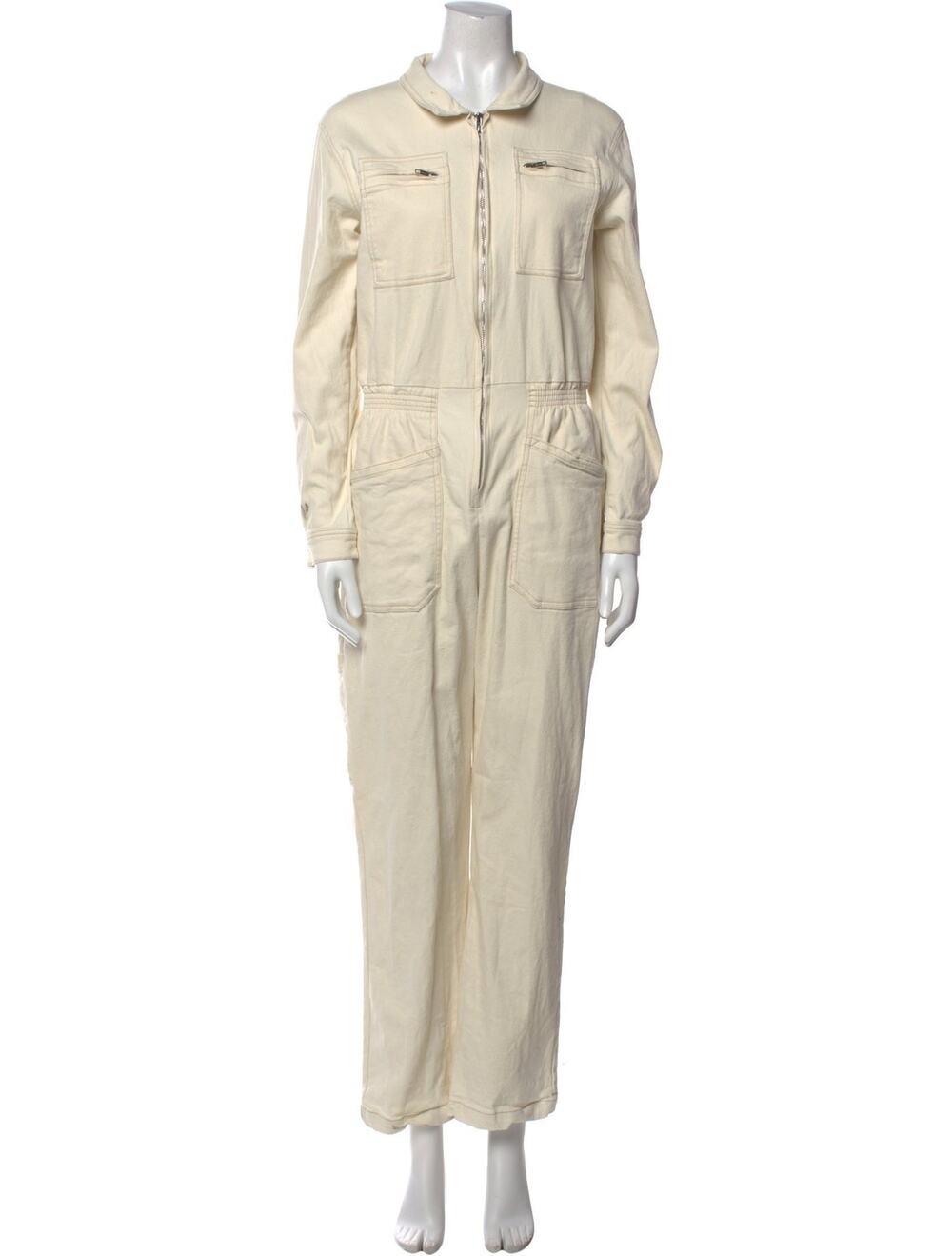 L.F. MARKEY Crew Neck Jumpsuit in Cream - XS